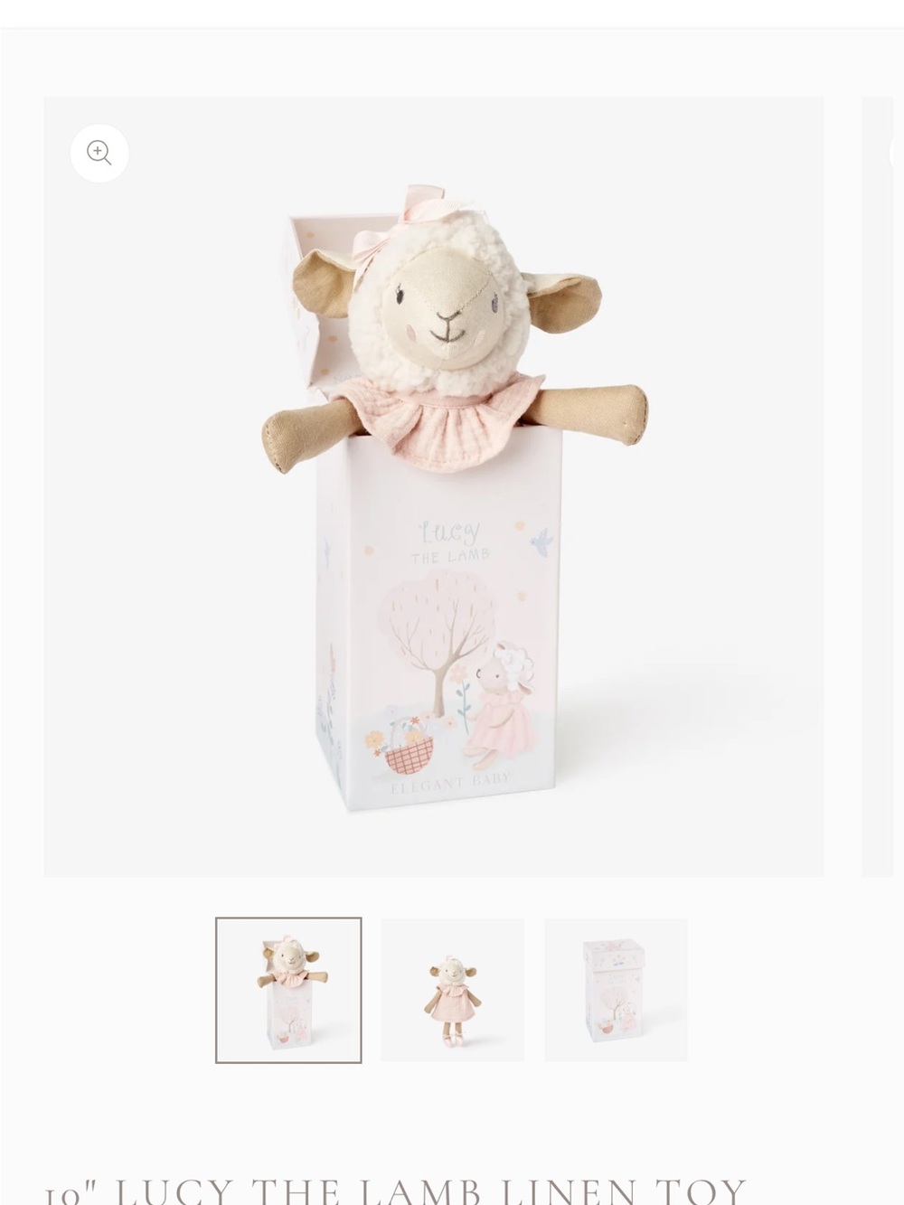 Plush Lamb Stuffed Animal - Pink & Cream Lamb Doll